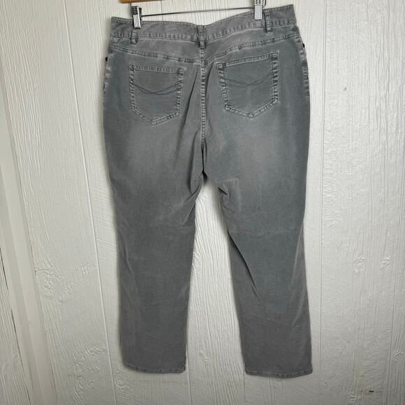 J. Jill Boyfriend Gray Corduroy Pants Five Pocket Mid Rise Stretch Sz 12 Petite - Picture 6 of 7